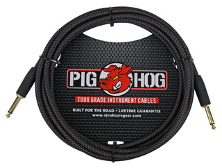 Pig Hog "Black Woven" Instrument Cable - 10ft