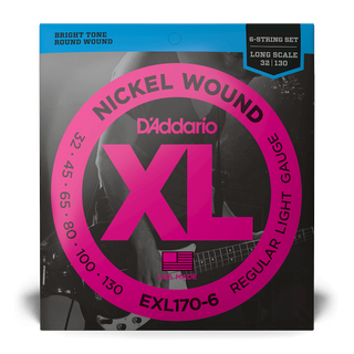 D'Addario XL Nickel 6-String Long Scale Bass Strings - Regular Light 32-130