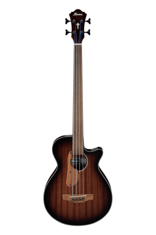 Ibanez AEGB24FE Acoustic-Electric 4-String Fretless Bass - Mahogany Sunburst High Gloss