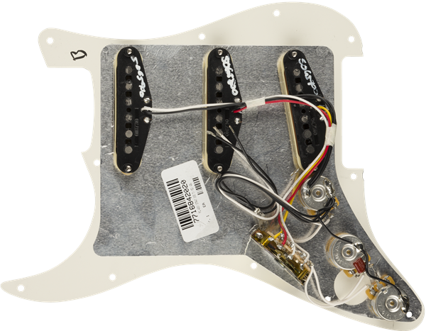 Fender Pre-Wired Strat Pickguard - Tex-Mex SSS - Parchment 11 Hole Pickguard