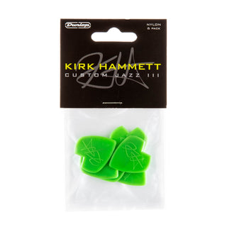 Dunlop 47PKH3N Kirk Hammett Jazz III Pick (Green, 6-Pack)