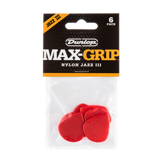 Dunlop 471P3N Max-Grip Jazz III Nylon Pick (6-Pack)