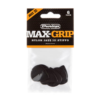 Dunlop 471P3S Max-Grip Jazz III Stiffo Pick (6-Pack)