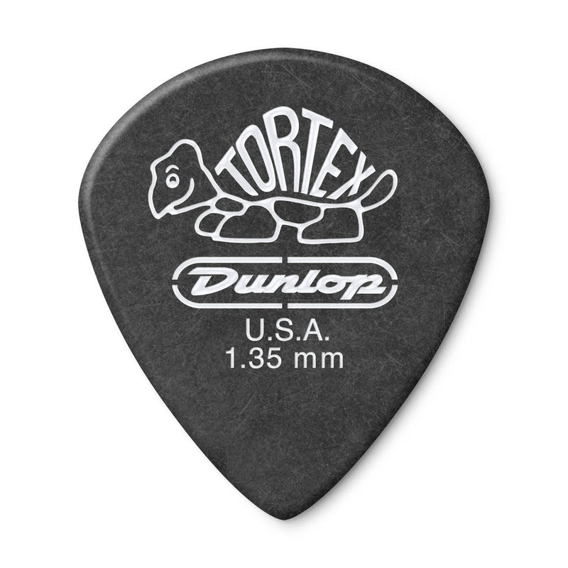 Dunlop 482P135 Tortex Pitch Black Jazz III Pick 1.35mm (12-Pack)