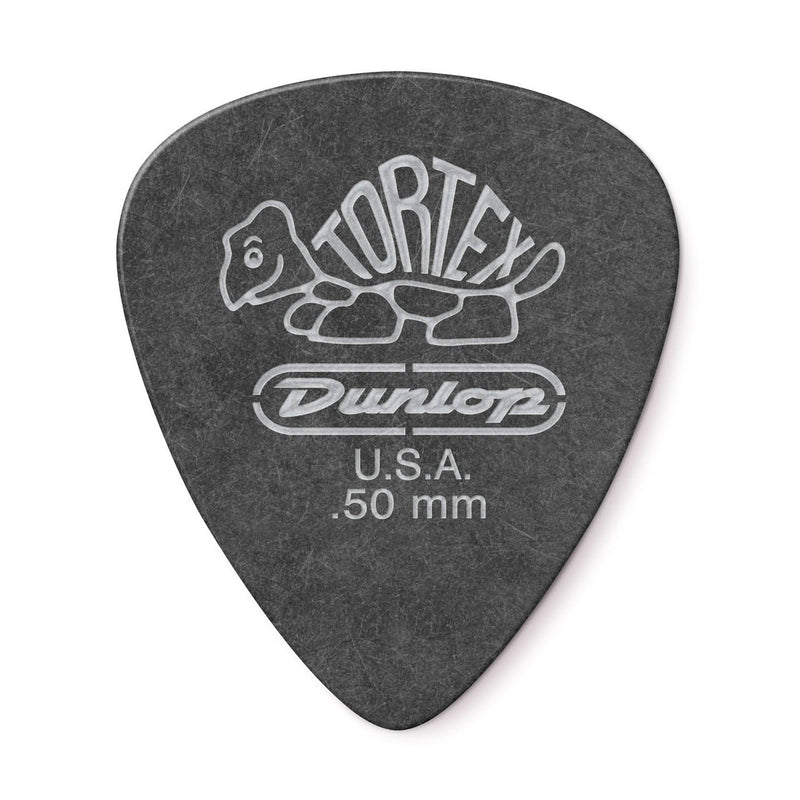 Dunlop 488P050 Tortex Pitch Black Standard Pick 0.50mm (12-Pack)