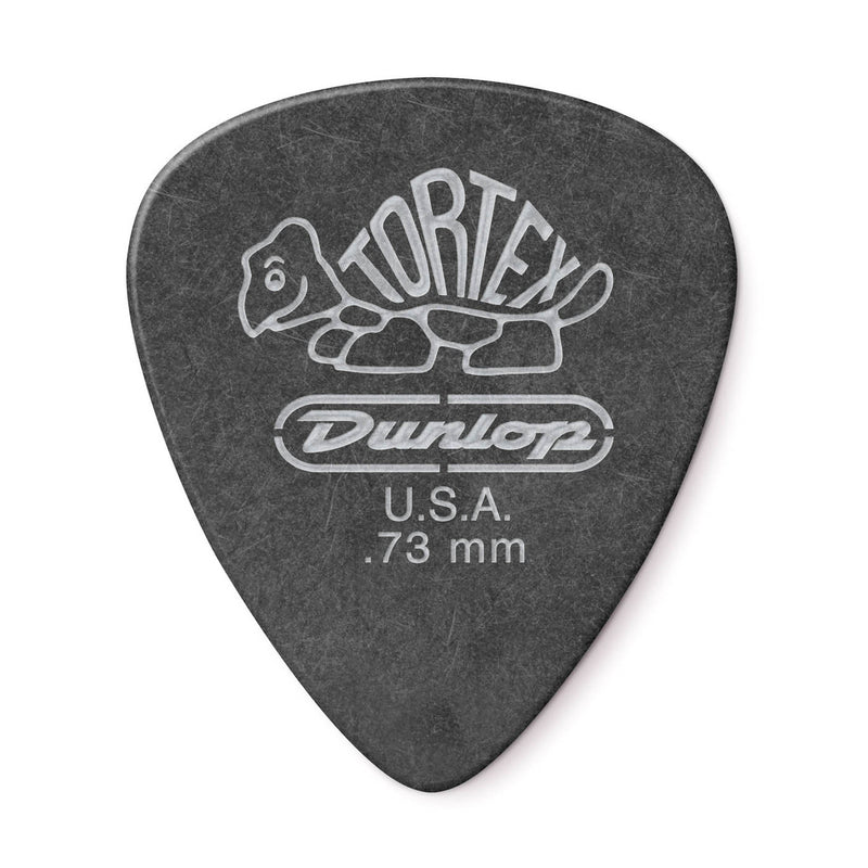 Dunlop 488P073 Tortex Pitch Black Standard Pick 0.73mm (12-Pack)