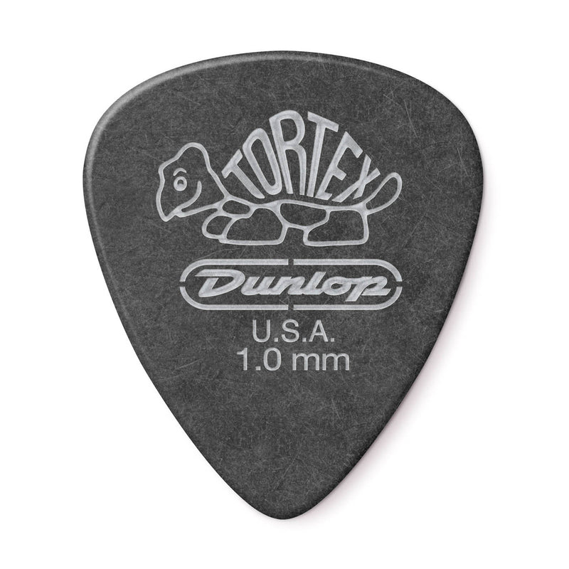Dunlop 488P100 Tortex Pitch Black Standard Pick 1.0mm (12-Pack)