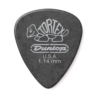 Dunlop 488P114 Tortex Pitch Black Standard Pick 1.14mm (12-Pack)
