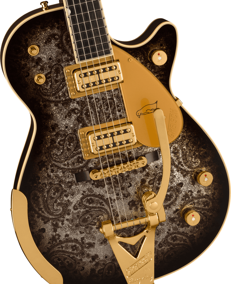 Gretsch G6134TG Limited Edition Paisley Penguin with String-Thru Bigsby - Black Paisley