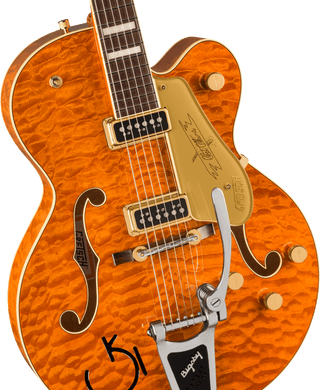 Gretsch G6120TGQM-56 Limited Edition Quilt Classic Chet Atkins Hollow Body - Roundup Orange Stain Lacquer