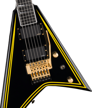 Jackson MJ Series Rhoads RR24MG - Black with Yellow Pinstripes