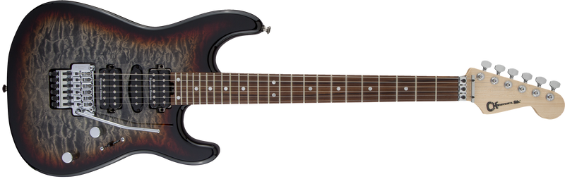 Charvel MJ San Dimas Style 1 HSH FR PF QM - Pau Ferro Fingerboard - Midnight Glow