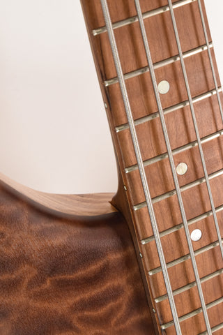 Used JClef Basses Jubal 2023 Natural Quilt Top Semi Hollow Body Bass - Modified