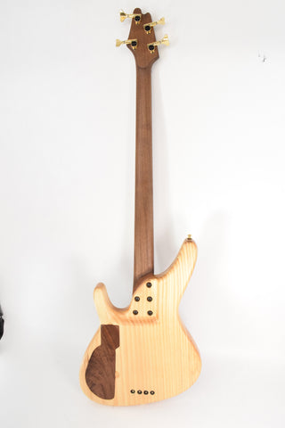Used JClef Basses Jubal 2023 Natural Quilt Top Semi Hollow Body Bass - Modified