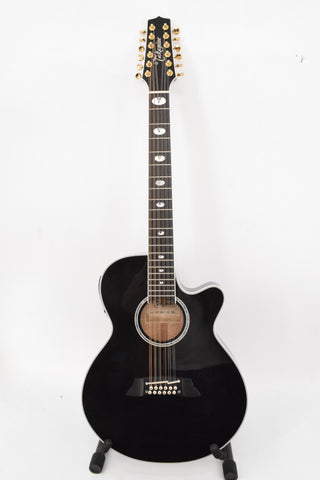 Used Takamine TSP158C-12 SBL See Thru Black Gloss 12-String Acoustic Electric w/ Case