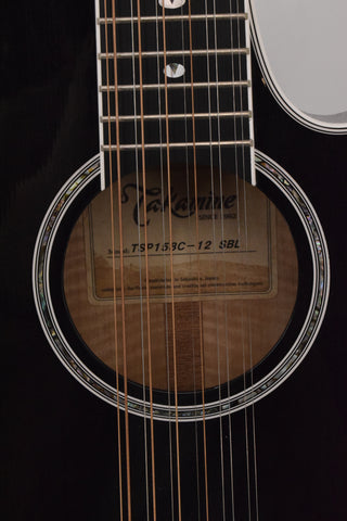 Used Takamine TSP158C-12 SBL See Thru Black Gloss 12-String Acoustic Electric w/ Case