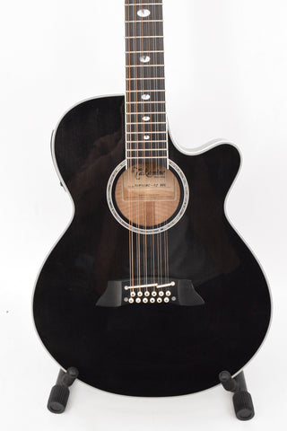 Used Takamine TSP158C-12 SBL See Thru Black Gloss 12-String Acoustic Electric w/ Case