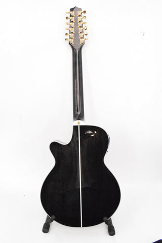 Used Takamine TSP158C-12 SBL See Thru Black Gloss 12-String Acoustic Electric w/ Case