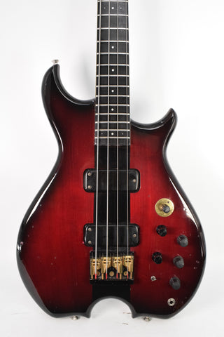 Used Pangborn Warlord Graphite Carbon Fiber Neck 4 String Bass - Maroon Burst 1985