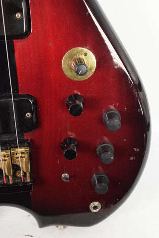 Used Pangborn Warlord Graphite Carbon Fiber Neck 4 String Bass - Maroon Burst 1985