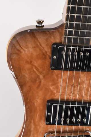 Used Dunable USA R2 Special Stash Black Limba Body and Burl Maple Top