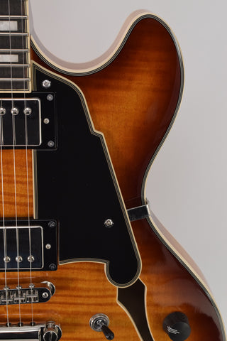Used D'Angelico Premier DC Semi-Hollow Double Cutaway with Stop-Bar Tailpiece - Dark Iced Tea Burst