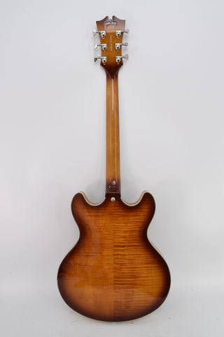 Used D'Angelico Premier DC Semi-Hollow Double Cutaway with Stop-Bar Tailpiece - Dark Iced Tea Burst