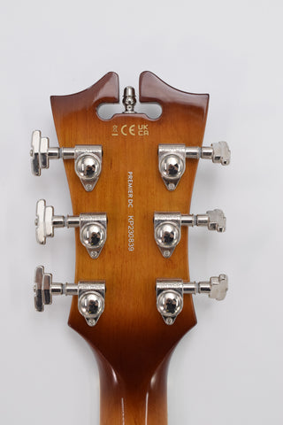 Used D'Angelico Premier DC Semi-Hollow Double Cutaway with Stop-Bar Tailpiece - Dark Iced Tea Burst