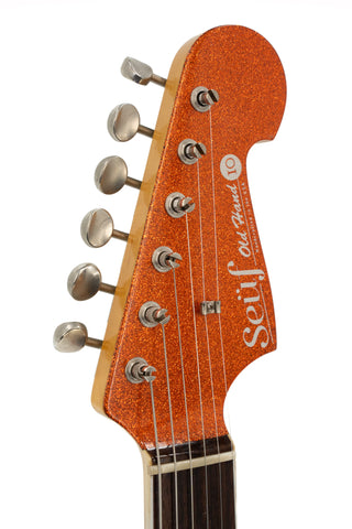 Used Seuf OH-10 Tangerine Sparkle - Matching Headstock