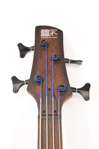 Used Ibanez SRH500 Semi Hollow Fretted Bass Guitar - Dragon Eye Burst Flat with Hardshell Case