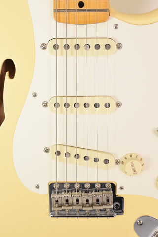 Used Fender Eric Johnson Thinline Stratocaster with Maple Fretboard - Vintage Blonde