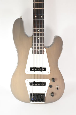 Used Landon K Tour Bass Transparent Gray Chambered with Case