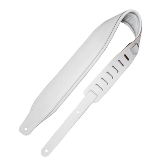 Levy's 3" Amped Leather Series Wide Top Grain Strap - White