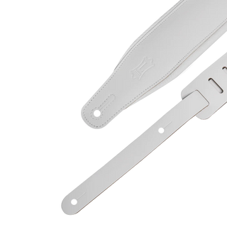 Levy's 3" Amped Leather Series Wide Top Grain Strap - White