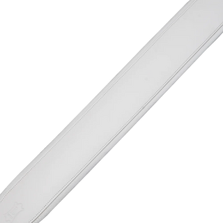 Levy's 3" Amped Leather Series Wide Top Grain Strap - White