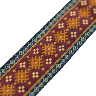 Levy's 2" Hootenanny Jacquard Weave Guitar Strap - Red Aztec