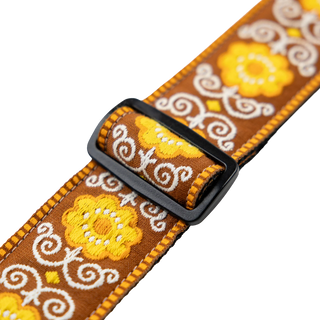 Levy's 2" Hootenanny Jacquard Weave Guitar Strap - Yellow Flower Power