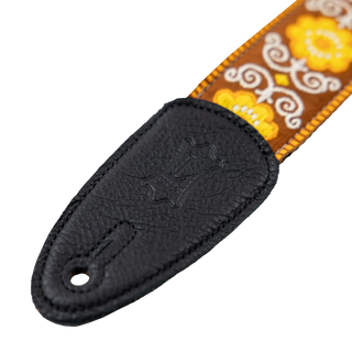 Levy's 2" Hootenanny Jacquard Weave Guitar Strap - Yellow Flower Power