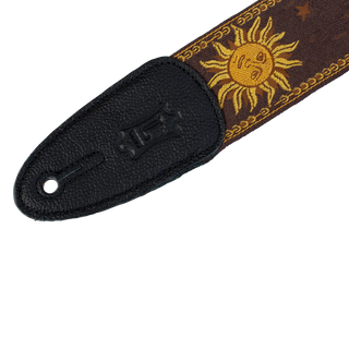 Levy's 2" Sun Design Lacquard Weave Guitar Strap - Brown