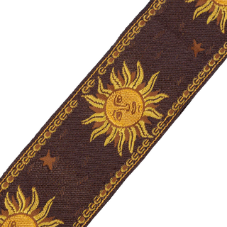 Levy's 2" Sun Design Lacquard Weave Guitar Strap - Brown
