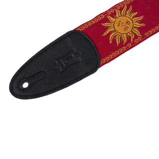 Levy's 2" Sun Design Lacquard Weave Guitar Strap - Red