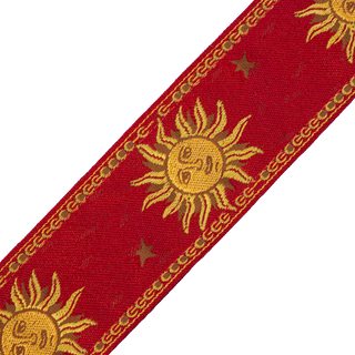 Levy's 2" Sun Design Lacquard Weave Guitar Strap - Red