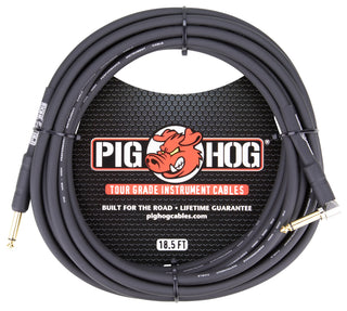 Pig Hog 1/4" Straight to Right Angle 18.5ft Instrument Cable