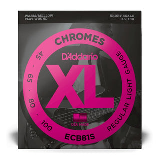 D'Addario XL Chromes Short Scale Bass Strings - Regular Light 45-100