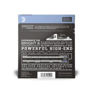 D'Addario XL ProSteels 5-String Long Scale Bass Strings - Medium 50-135