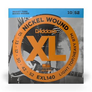 D'Addario XL Nickel Electric Guitar Strings - Light Top / Heavy Bottom 10-52