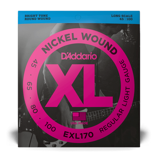 D'Addario XL Nickel Wound Long Scale Bass Guitar Strings - Regular Light 45-100