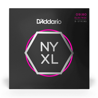 D'Addario NYXL Nickel Wound 8-String Electric Guitar Strings - Super Light 9-80