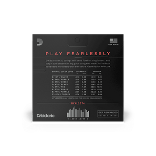 D'Addario NYXL Nickel Wound 8-String Electric Guitar Strings - Light Top / Heavy Bottom 10-74