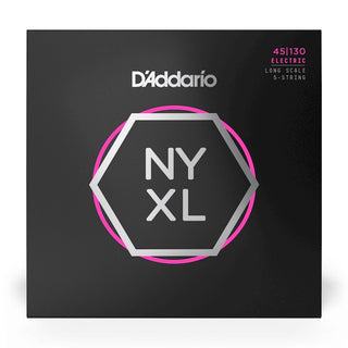 D'Addario NYXL Nickel Wound 5-string Long Scale Bass Guitar Strings - Regular Light 45-130